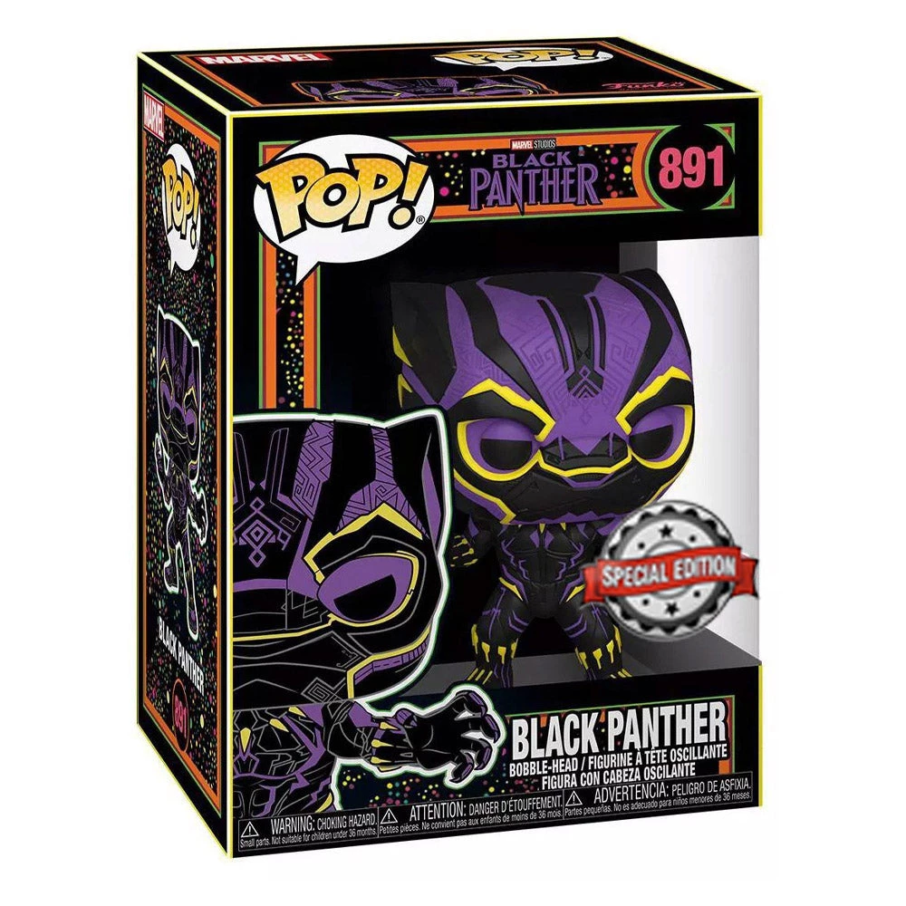 Apparel Pop! & Tee: Marvel Blacklight- Black Panther (L) 5 Apparel Pop! & Tee: Marvel Blacklight- Black Panther (L)