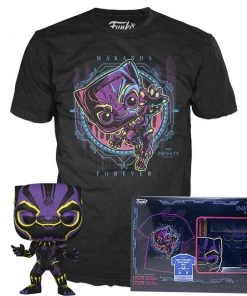 Apparel Pop! & Tee: Marvel Blacklight- Black Panther (L)