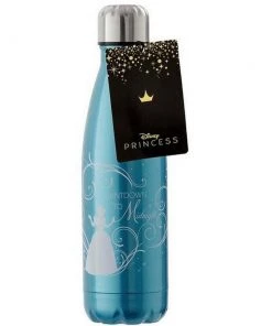 Metal Water Bottle! Disney Countdown To Midnight Cinderella Platinum