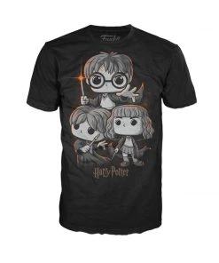 Apparel Pop Tee! Harry Potter: Harry Trio Black (XL)
