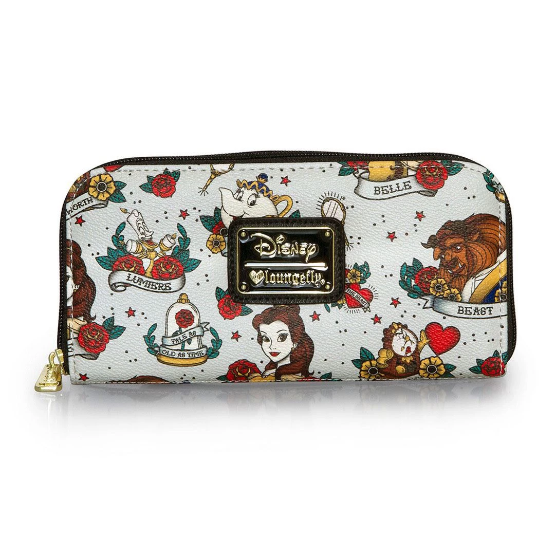 Beauty & The Beast Loungefly! Wallet: Disney Belle Tattoo AOP 3 Beauty & The Beast Loungefly! Wallet: Disney Belle Tattoo AOP