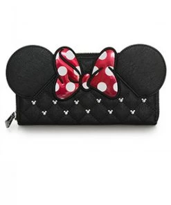 Mickey Mouse Loungefly! Wallet: Disney Minnie Bow Zip AroundWallet